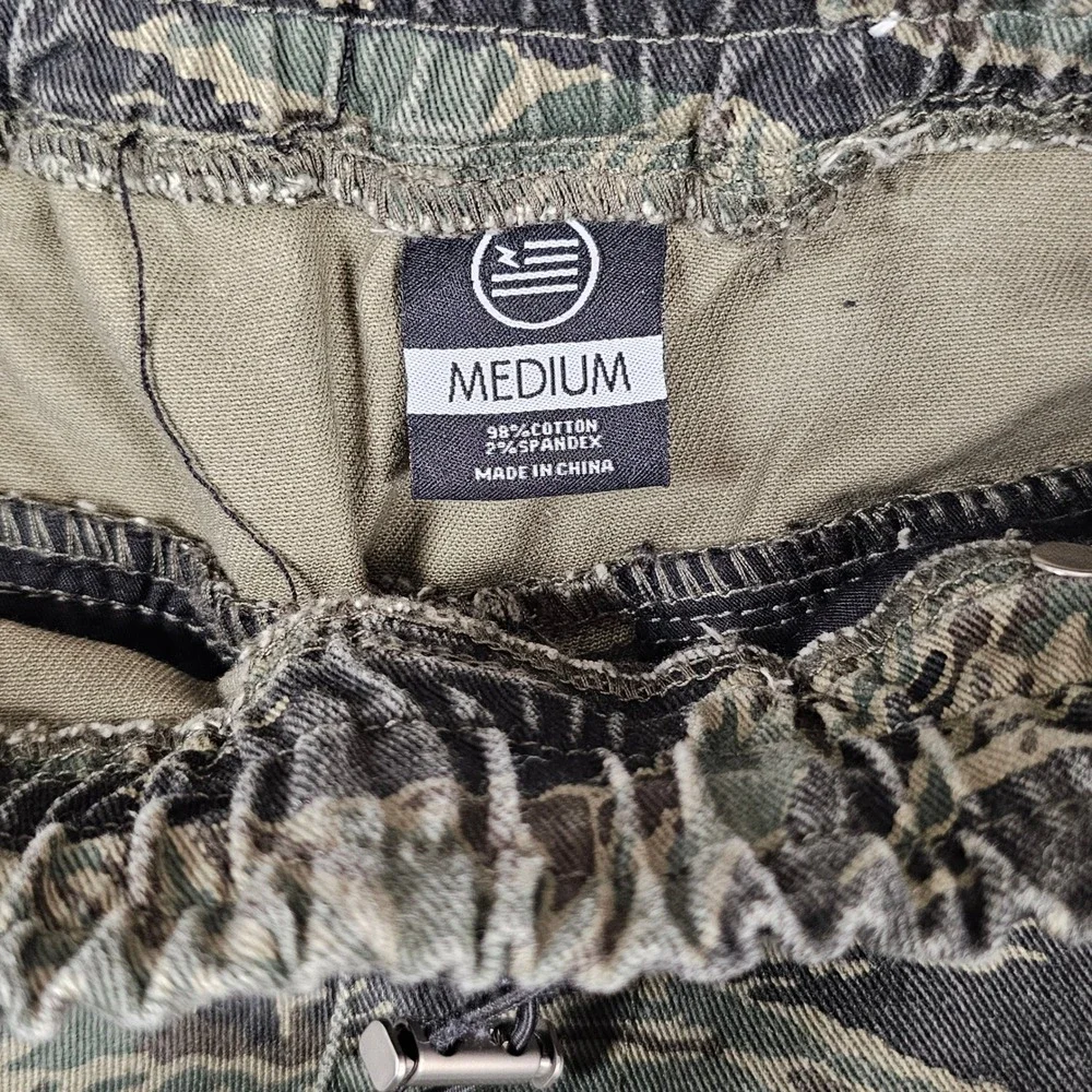 Hyper Denim Tiger Stripe Camo‎ Cargo Jogger Pants Mens Medium Green Utility Zip